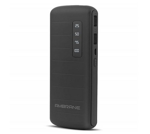 Ambrane 10000 mAh Power Bank P-1144 for Mobiles, Tablets & Other Devices - Black
