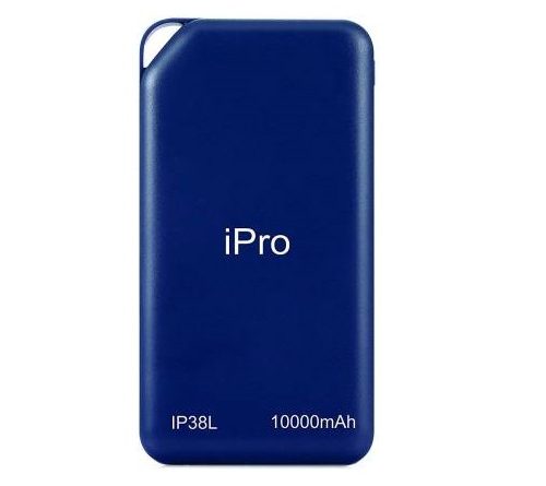 Ipro 10000 mAh Power Bank (IP38L, Lithium Polymer) (Blue, Lithium Polymer)