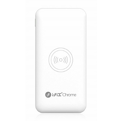 i-FiX Chrome 10000 Mah Wireless Power Bank with 2.4A Fast Charging Dual Ports with Type-C and Micro USB Charging
