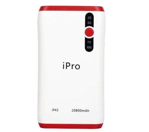 Ipro 20800 MAH Power Bank (Red, Lithium-ion)