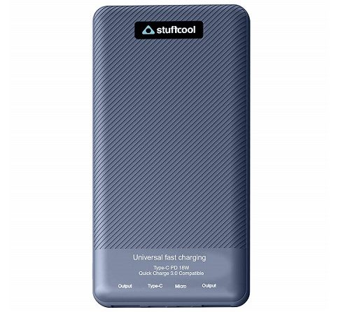 Stuffcool 10000mAh 22.5W Universal Fast Charging Li-Polymer Power Bank Compatible with Quick Charge, VOOC, AFC, Vivo Super Charge, Dash Charge, Huawei Super Fast Charge & Type-C PD18W - Blue